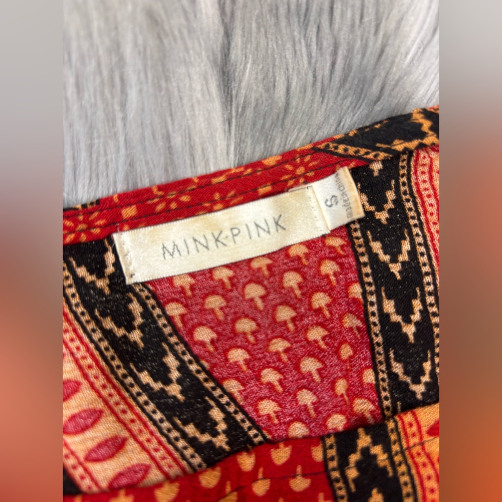 MINKPINK Vibrant Red and Black Top